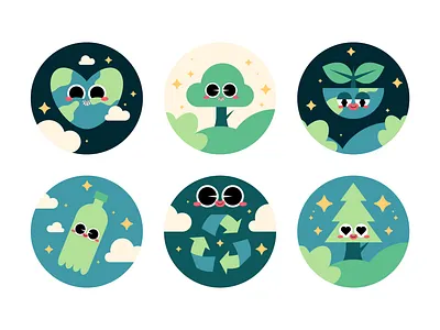 Ecology icons design graphic design illustration logo vector