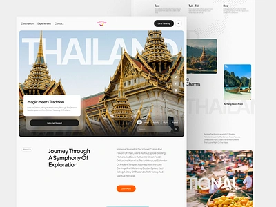 Amazing Thailand Website aesthetich design holiday hotel landing page minimalist ticket tour tourist trasnportation travel trip ui uiux vacation website