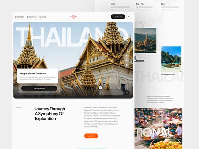 Amazing Thailand Website aesthetich design holiday hotel landing page minimalist ticket tour tourist trasnportation travel trip ui uiux vacation website