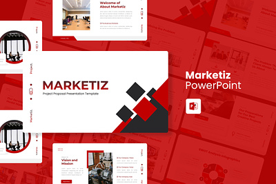 Marketiz PowerPoint Template black business corporate gsl key marketiz modern ppt pptx presentation template project proposal red ui website