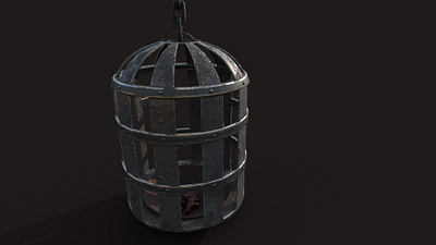 Fire Cage 3d 3d model ar asset cage fuegomotion game graphic design maya old props realstic viking virtual vr