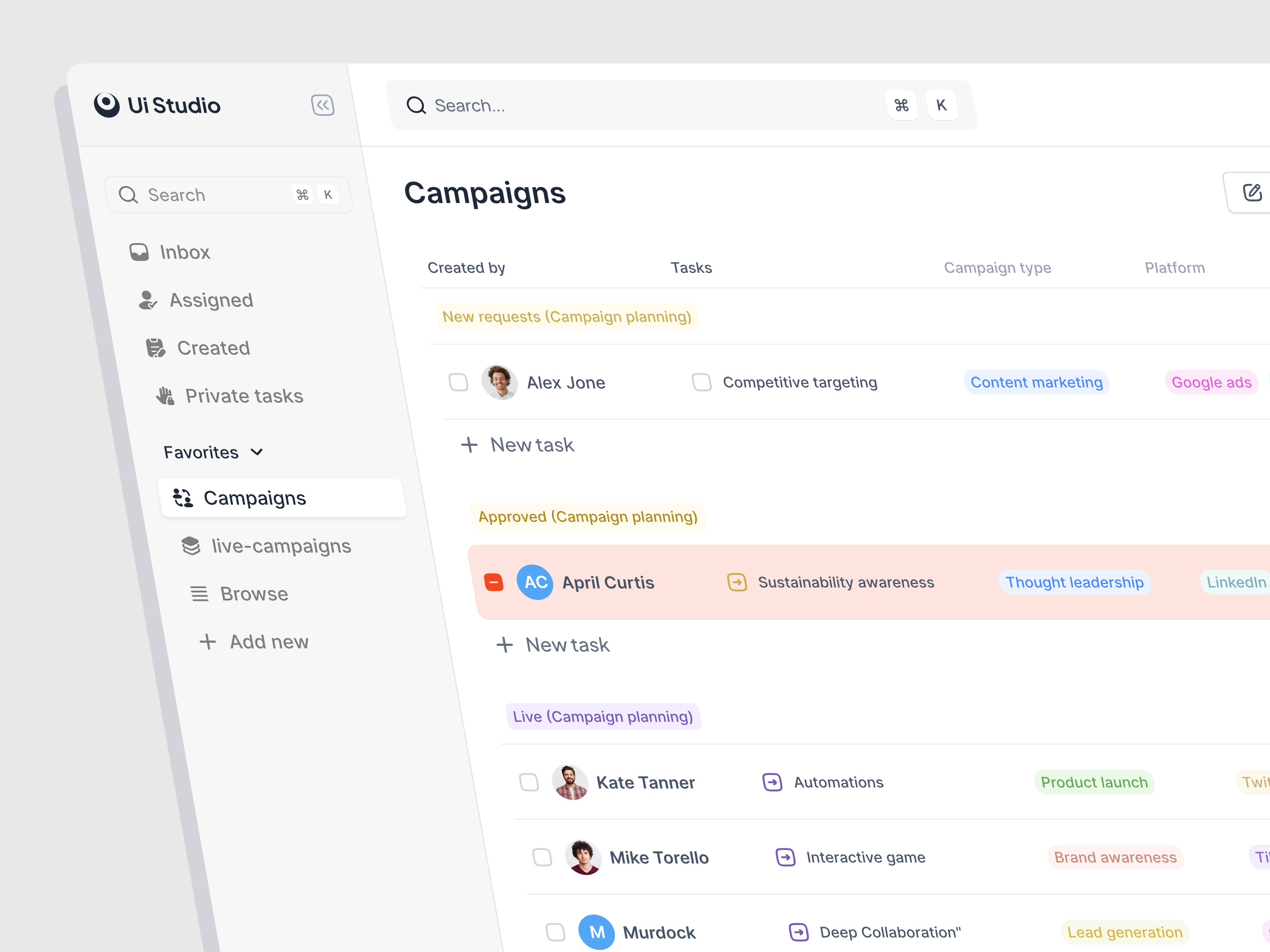 Campaign Task Management Dashboard ahmed tamjid campaign campaign dashboard campaign task campaign task management dashboard task task dashboard task management dashboard ui design