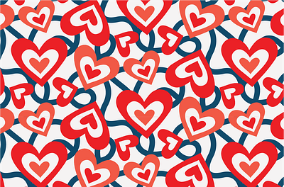 Brand Pattern for Heart Health Blogger blog blogger blue branding color design drawing fun graphic design hearts illustration orange pattern red repeat vector