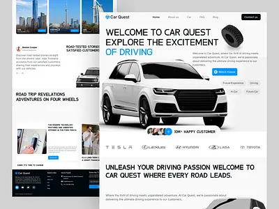 Car Quest || Car Website UI Design best agency car car for sales car listings car sales car website design design agency e commerce homepage landing page sale ui ui design ui designer uiux ux web design agency website website landing page