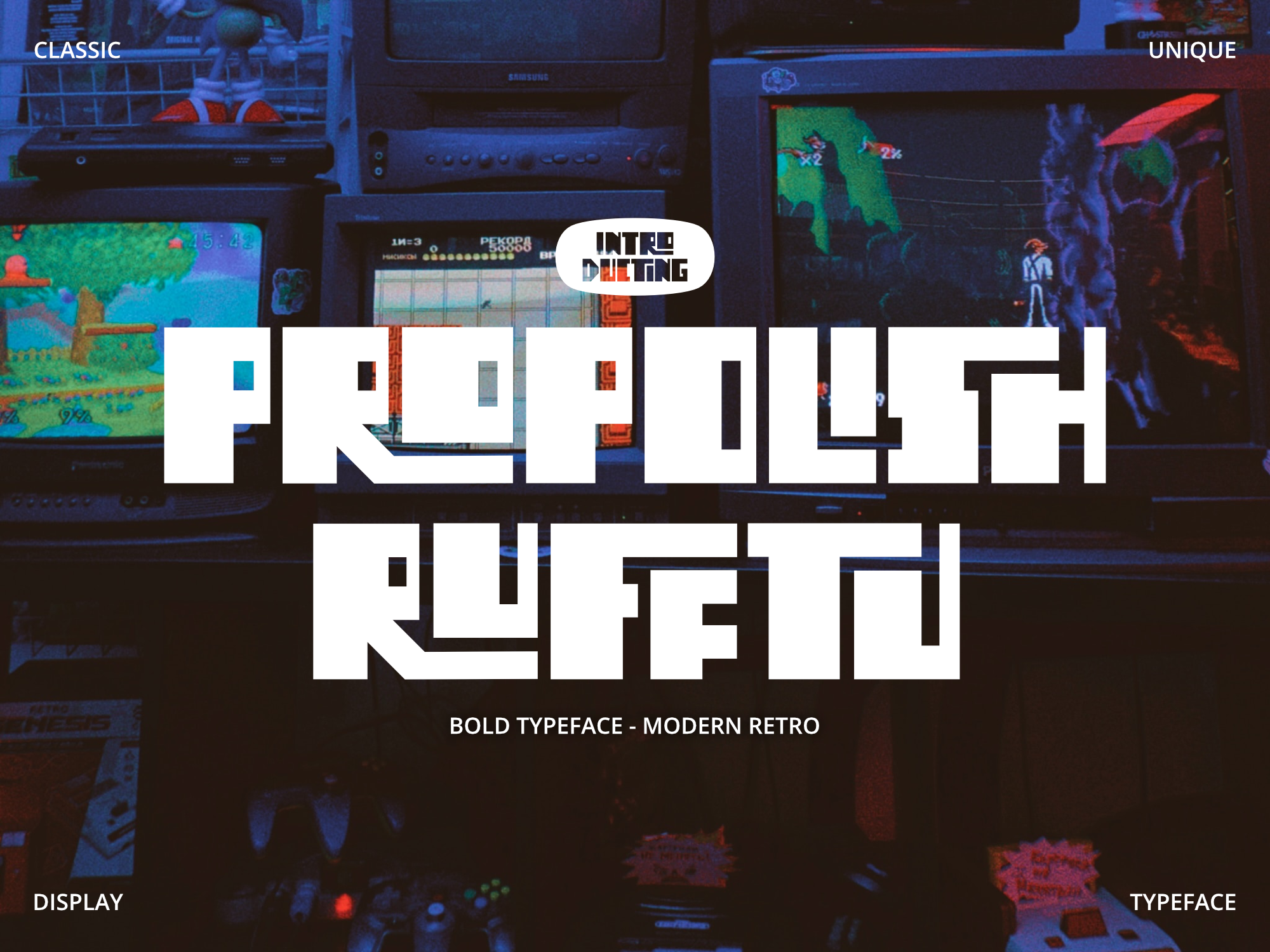 Propolish Rufftu Font - Display Font logo font propolish rufftu unique