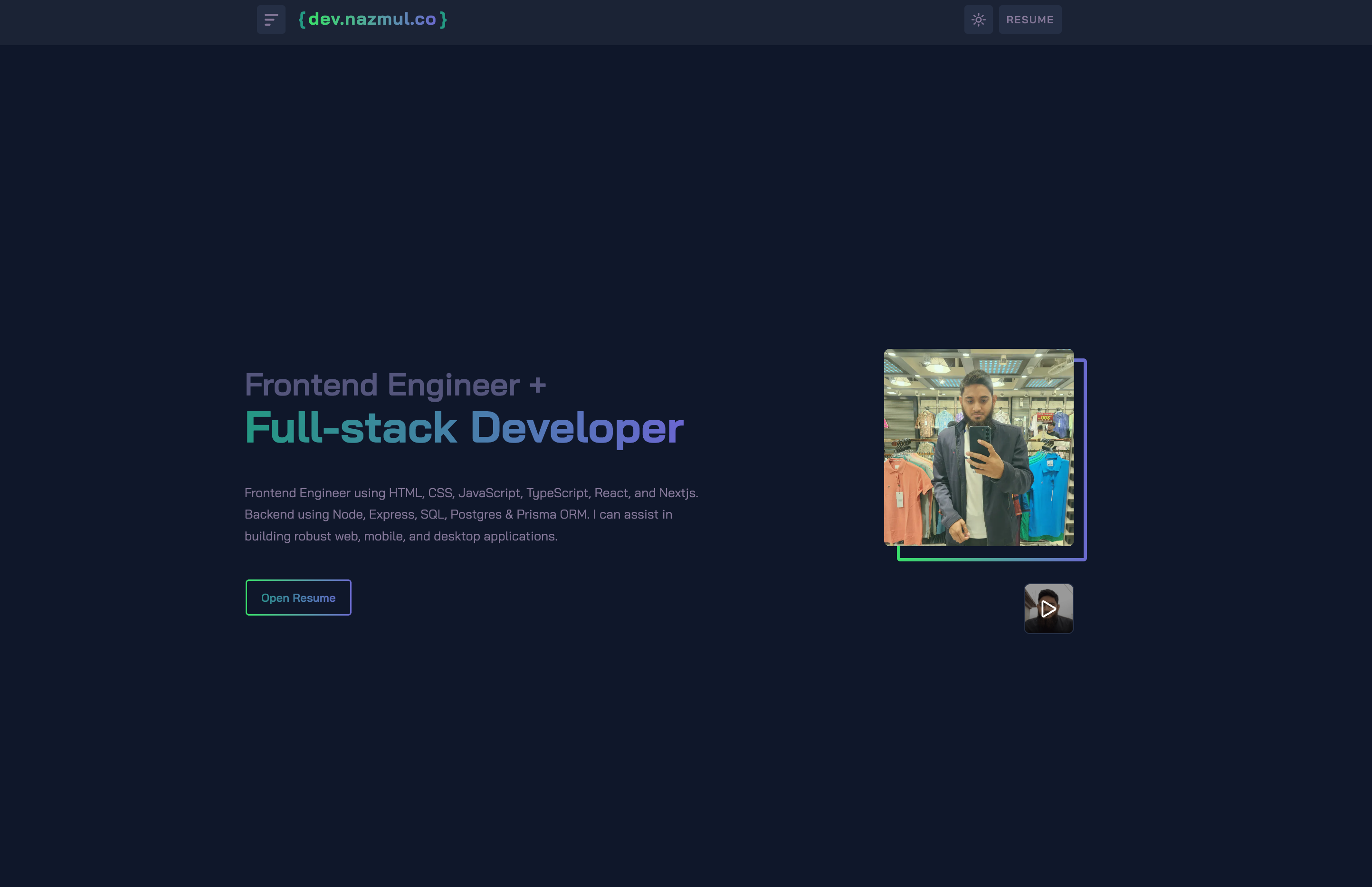 Built Web Applications using React, Nextjs about us developer portfolio experience frontend frontend developer portfolio header hero section nextjs node personal website portfolio portfolio design react skills web design