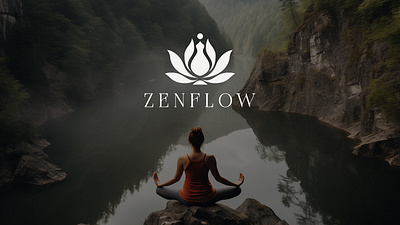 ZENFLOW Logo alnurtarique brand identity branding graphic design logo logo design robi khan yoga agency logo yoga company yoga logo zenflow