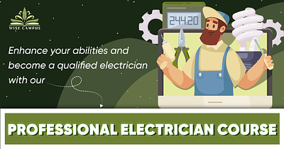 Electrician Course Social Media design graphic design illustration typography vector