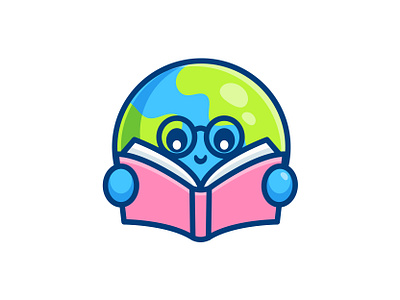 World Read Day character cute day icon illustration jaysx1 kids mascot outline read reading vector world