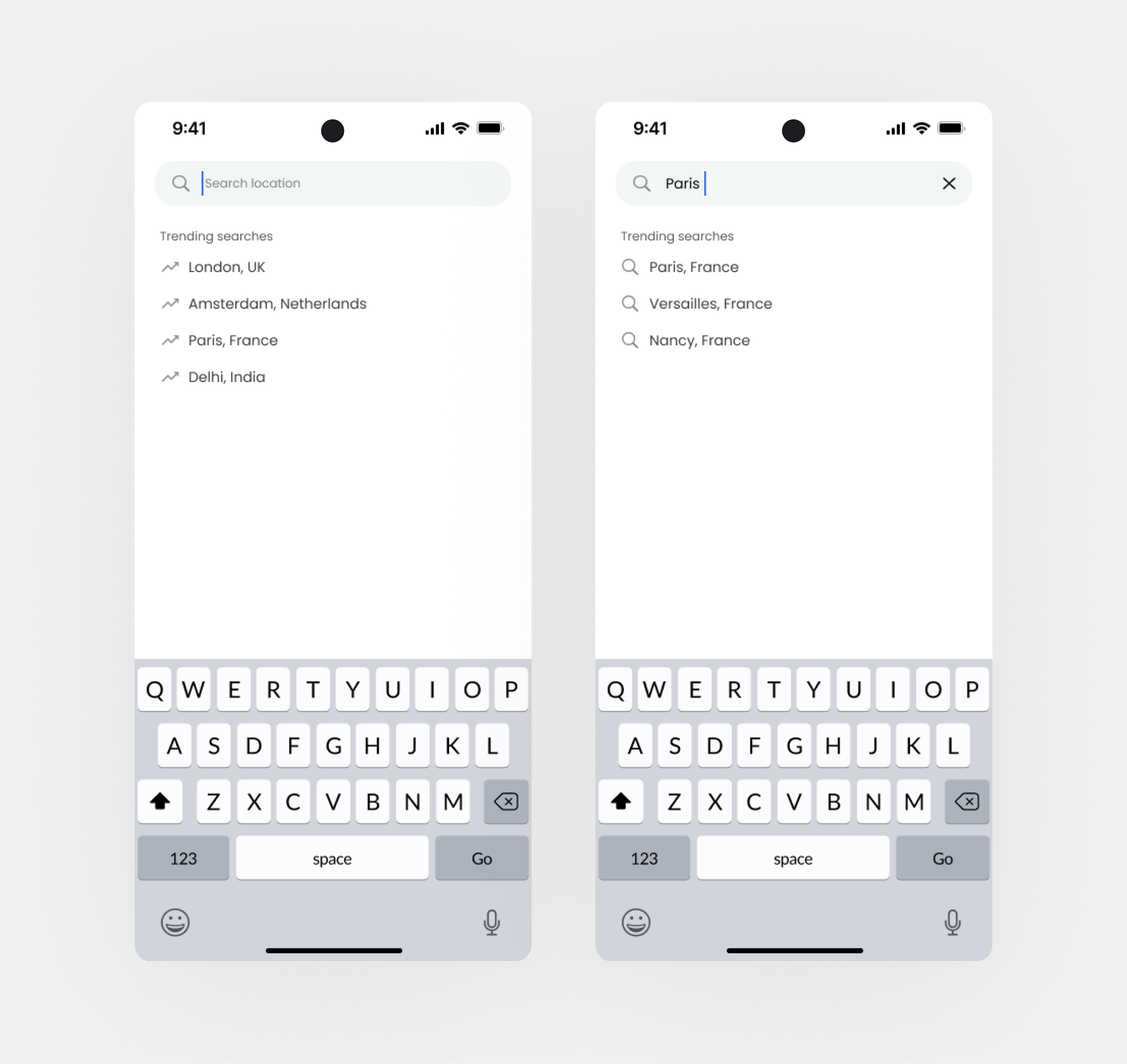 Search UI daily ui designinspiration discover dribbbleshot explore graphic design ios iosdesign mobiledesign navigation search searchui trending ui ui uicomponents uipatterns uiuxinspiration ux design