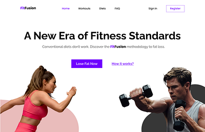 Fictional Fitness Webpage design mobile ui webpage