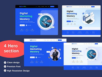 Hero Section Design, In Digital Marketing . branding figma hero section landin page mobile app product desgn ui ux website