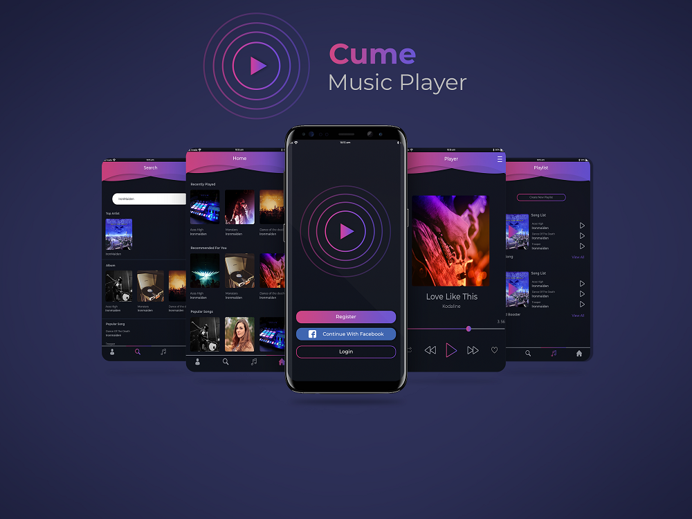 Music Player Mobile App UI by Al-Nur Tarique Robi on Dribbble