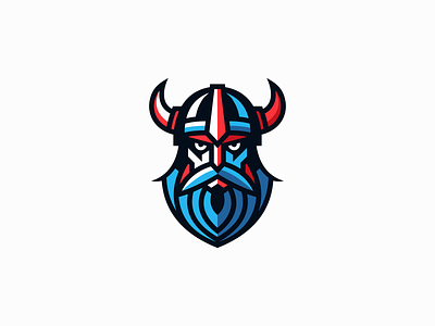 Viking Logo barber beard branding design emblem geometric icon identity illustration logo man mark mascot norse odin sports symbol vector viking warrior