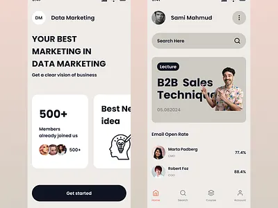 Data Marketing App app app design app ui design mobile app design mobile interface mobile ui ui