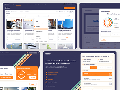 Brownee. Discover your business sustainability performance app assessment cards catalog dashboard design responsive score sustainability ui ux vendor web