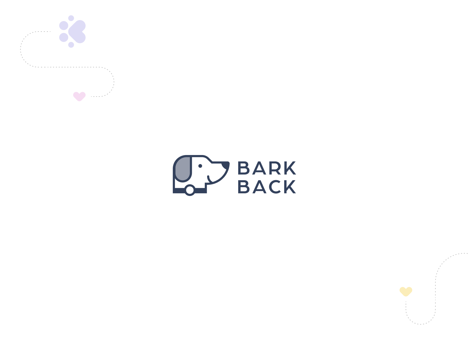 BarkBack - Logo Design bark dog flat icon logo pet vet