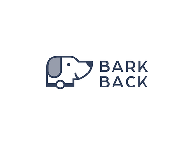 BarkBack - Logo Design bark dog flat icon logo pet vet