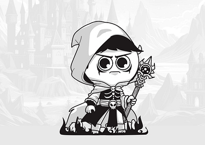 Shadow Monarch cartoon character character design chibi cute illustration mage magic vector