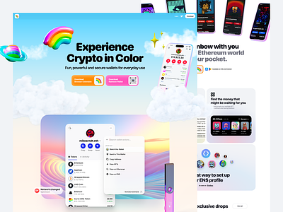 Rainbow.me webdesign 3d crypto cryptocurrency design graphic design illustration ui ux webdesign