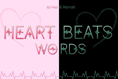 HEART BEATS WORDS font cartoon creative cute elegant font font design fonts graphic design handwriting handwritten heart heartbeats lettering modern motion graphics script