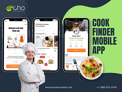 Cook Finder Mobile App branding graphic design ui