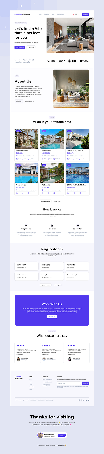 Real Estate Website UI Design branding creative daily ui design dribble figma graphic design interface landing page landing page ui design product design ui ui design user interface ux web app web design website design website ui design