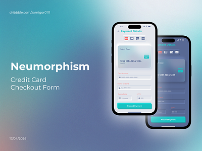 #DailyUI Challenge Day 2: Credit Card Checkout using Neumorphism graphic design ui