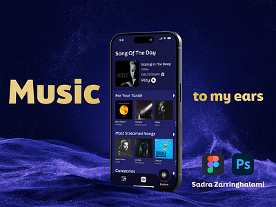 Online Music Library App app app design application design design ios app mobile app music music app music library music player music player app ui uiux user interface ux