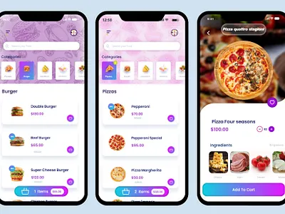 Food application branding food graphic design ui