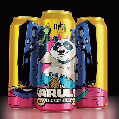 Cerveja Barulho X Wagner Loud beer characters drink label packaging panda