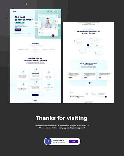 Community Platform For Creators Website design landingpage product design ui ux web site design