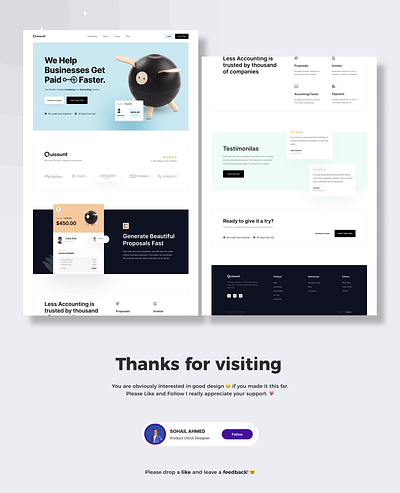 Invoicing and Accounting Landing Page design figma landing page product design ui ux web design