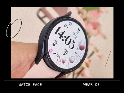 Simple Floral 2 watch face bloom design floral flowers graphic design illustration minimal modern pink samsung simple smartwatch spring technology ui watch watchface white