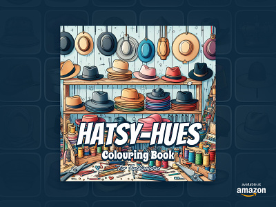HATSY-HUES: Colouring Book For Fashionistas 👒🧢🎩 amazon amazon product artwork caps colour book colouring colouring book colouring pages drawing figma hats illustrations kid friendly art book online painting paperback simple art square book toddlers kids children worldwide