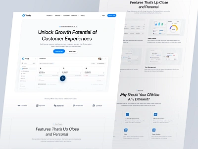 Tendly - CRM Website Template clean design designer landing page ui ui kit ui8 uidesign uikit unpixel ux uxdesign uxerflow uxkit web design web template website website design