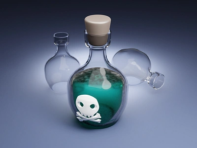 3D Poison Bottle 3d blender modeling