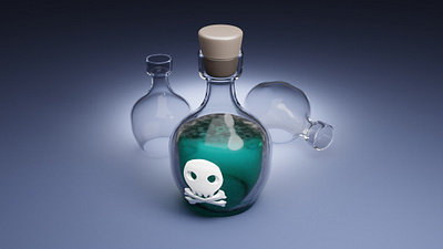 3D Poison Bottle 3d blender modeling