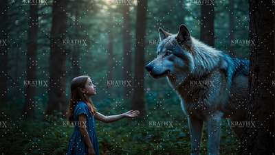 Little Girl With Dire Wolf 1 ancient animation anime artwork character design companion design digital art dire wolf fan art fantasy fantasy art friendship graphic design illustration loyalty nature wolf