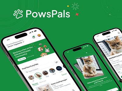 PawsPals : Pet Adopt App adopt animal app appdesign branding cat dog mobile pet pet adopt pet care pet shop ui