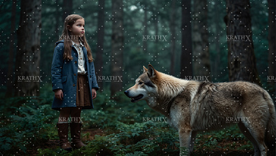 Little Girl With Dire Wolf 5 ancient animation anime artwork character design companion design digital art dire wolf fan art fantasy fantasy art friendship graphic design illustration loyalty nature wolf