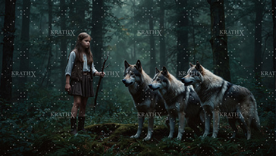 Little Girl With Dire Wolf 6 ancient animation anime artwork character design companion design digital art dire wolf fan art fantasy fantasy art friendship graphic design illustration loyalty wolf wolf pack