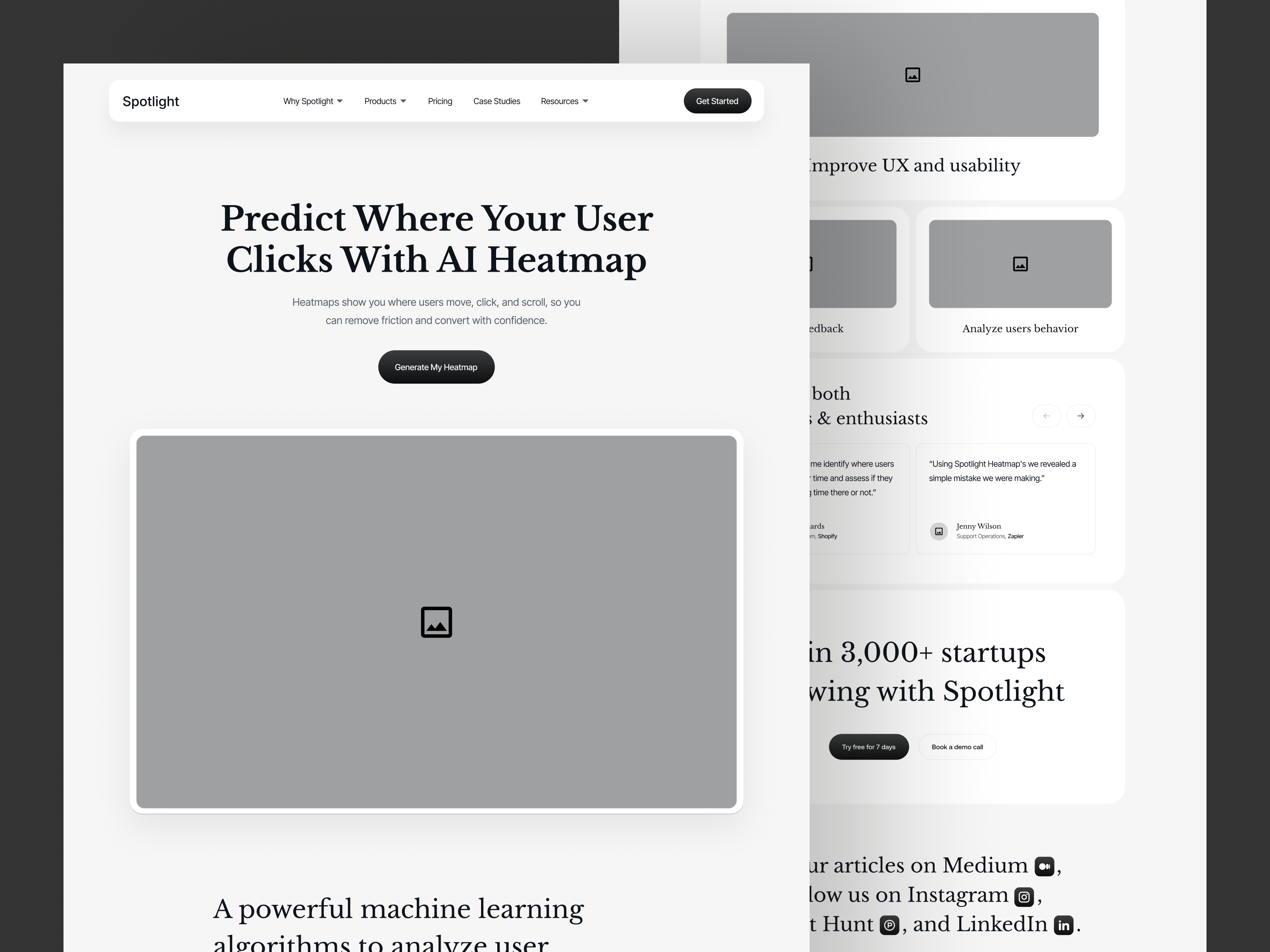 Spotlight - AI Heatmap Generator Landing Page by Dipa UI/UX for Dipa ...