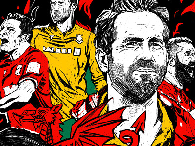 Welcome to Wrexham - Pitch character football illustrated football illustrated soccer illustration illustrator people pitch portrait portrait illustration procreate soccer wrexham