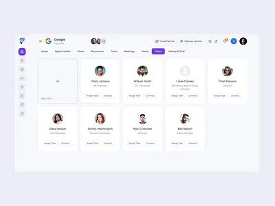 Partner Insight Saas platform admin panel dashboard google platform saas ui user interface