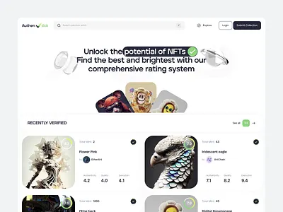 NFT Rating WebApp app design boro branding collection concept crypto interface landing nft nft details rank rating ui ux verification webapp