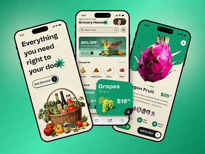 Grocery Delivery App UI Design app design ecommerce app grocery app design grocery delivery grocery shopping grocery store app minimalist mobile app design online grocery online shop supermarket