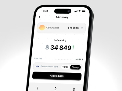 concept / add money app ui banking colorfull design finance fintech minimal trading ui