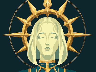 Goddess character icon ikona illustration portrait vector