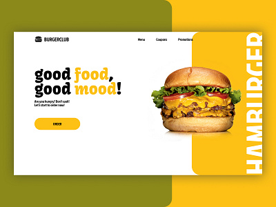 Homepage BURGER concept burger concept design hamburger homepage ui ux webdesign